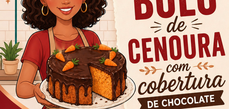 Bolo de cenoura com cobertura de Chocolate